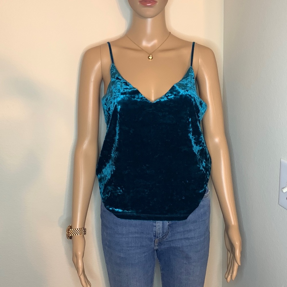 Emerald velvet top